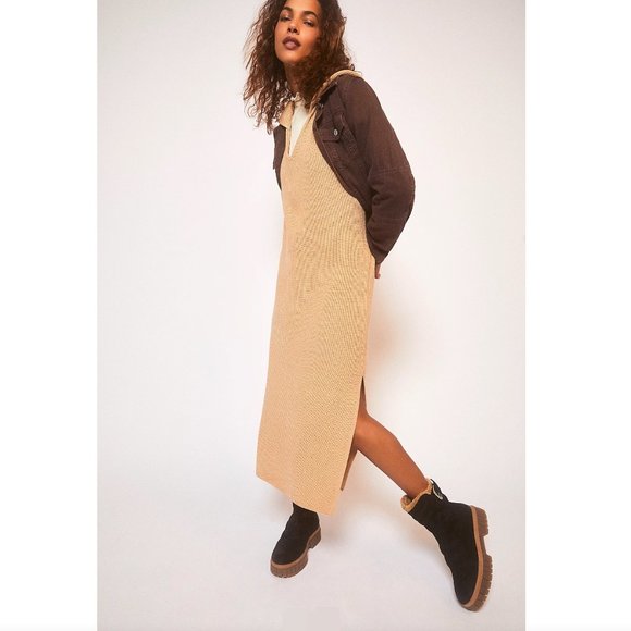 Free People Beach Claudia Ribbed Midi Sweater Dress - Picture 1 of 9